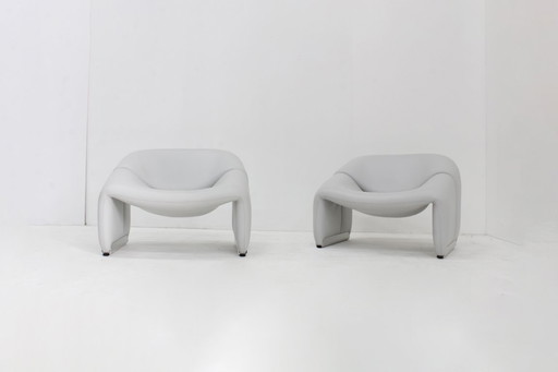 Set van 2 Artifort Groovy fauteuils F598 Pierre Paulin in leder