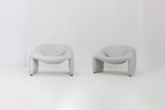 Image 1 of Set van 2 Artifort Groovy fauteuils F598 Pierre Paulin in leder