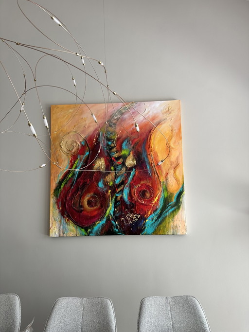 Painting 'I'm enough' by Adry, 120x120 cm, acrylic on canvas
