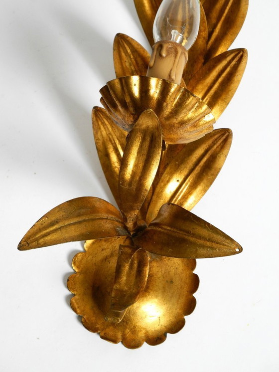 Image 1 of Pair of 1960s Italian gold-plated Florentine wall lamps