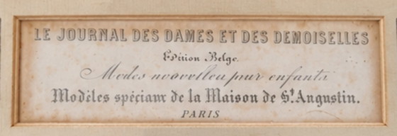 Antique Hand-Colored Fashion Print 19th Century – Le Journal Des Dames – Art, Glass, Paper (photo 3 of 5)