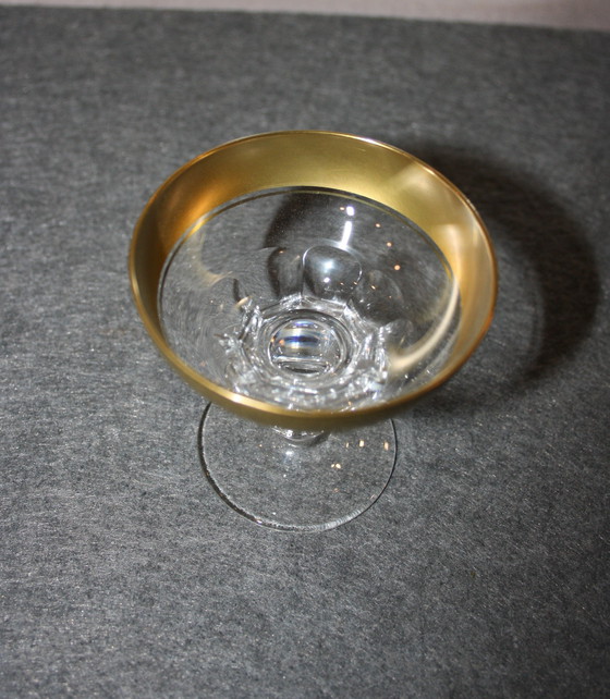 Image 1 of 6 antieke champagneglazen met mintonrand - Theresienthal Marlow - zeldzaamheid