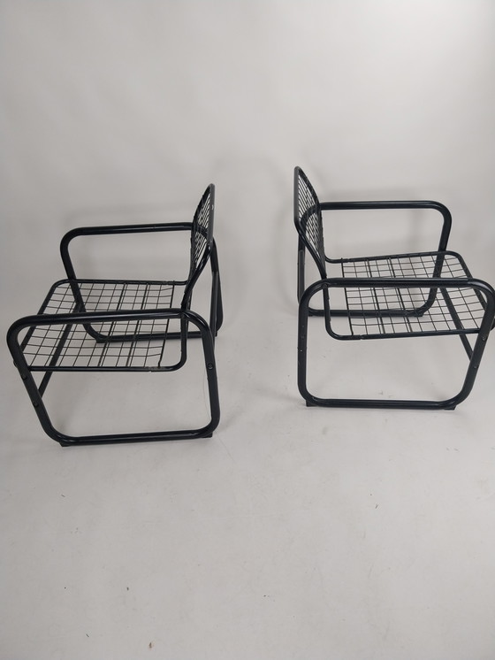 Image 1 of 1 x ensemble de 2 fauteuils vintage Ikea mölle en fil d'acier 1980 par Knut et Marianne Hagberg.