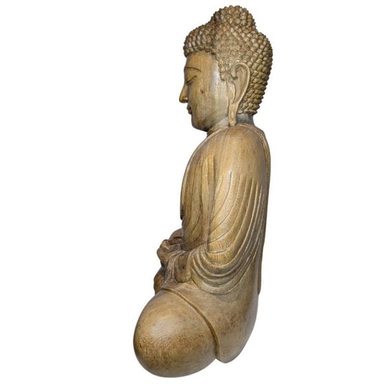 Vintage Hand-Carved Wooden Buddha – Southeast Asia - 118 – Sculpture (photo 7 of 10)