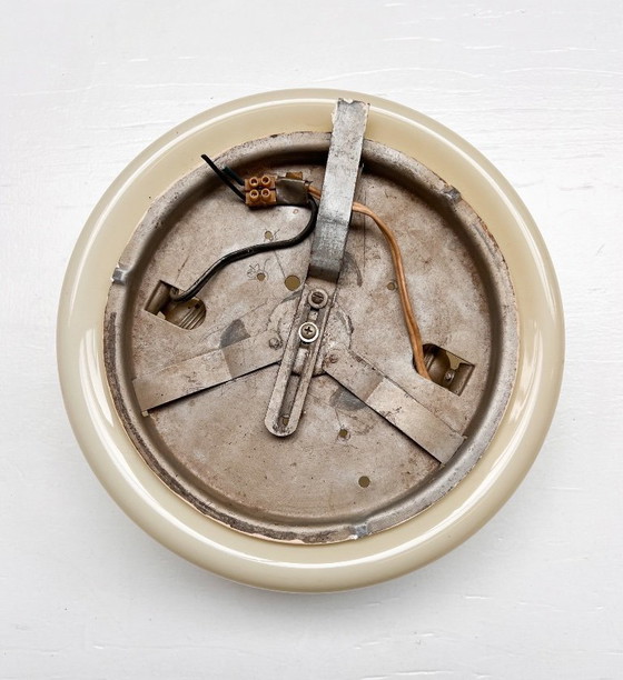 Image 1 of Opaline Glass Beige Ceiling Lamp or Wall Lamp, 1950s