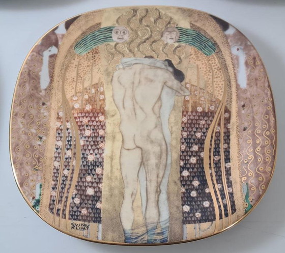 Image 1 of 8 platos coleccionables de porcelana de Gustav Klimt de Lilien Austria con certificados