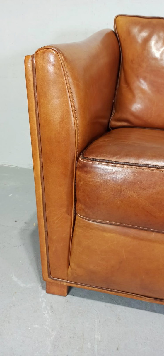 Image 1 of Cognac leather sofa 