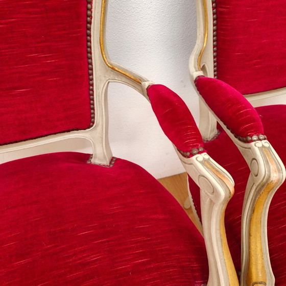 Image 1 of Sedie e poltrone vintage francesi in stile Luigi XV. Prezzo fisso.