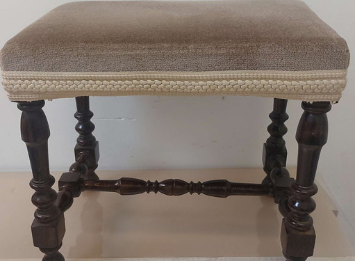 Tabouret Baroque en Chêne du 19ème Siècle