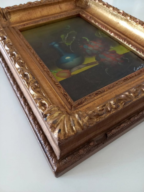 Image 1 of ORIGINAL Ölgemälde auf Karton inkl. Rahmen | Stillleben/Weintrauben | Signiert