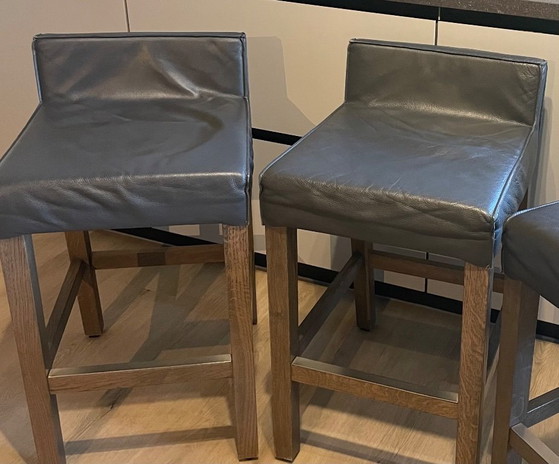 Sgabelli da bar Piet Boon belli, Pelle, Legno, Marrone, Modern (foto 4 di 5)