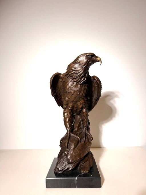 Gran escultura de águila de bronce – beeldhouwkunst, Wood (photo 2 of 6)