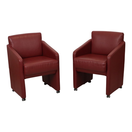 Image 1 of Vintage Couple Red Seats Armchairs