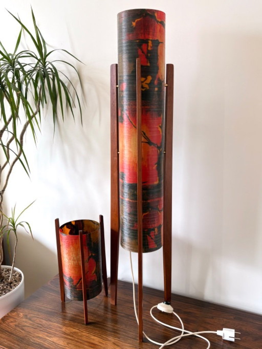 Magnifique et rare ensemble de lampes fusée des années 50/60