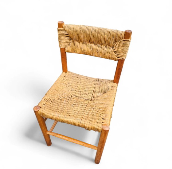 2 x pine wood woven reed dining chairs / France 1950s (photo 33 of 40)