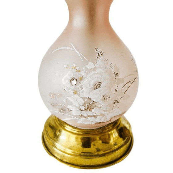 Vintage Italian table lamp pink glass brass Baroque Rococo 1950s (photo 5 of 7)