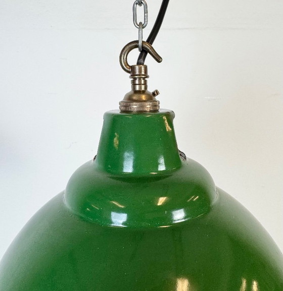 Image 1 of Industrial Green Enamel Factory Pendant Lamp from Maxlume, 1960s