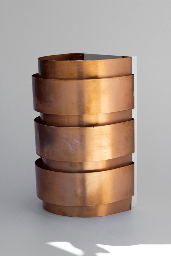 Image 1 of Hans-Agne Jakobsson Wandleuchte aus Kupfer, Modell V155 – Schweden, 1960er Jahre