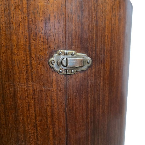 Image 1 of Mueble de bar redondo de caoba estilo Art Déco francés, circa 1930