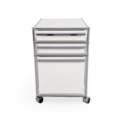 Armoire de bureau roulante USM Haller blanche Fritz Trolley