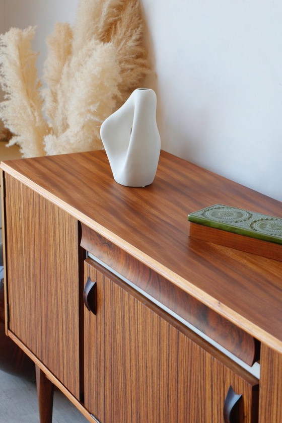Image 1 of Zebrano Scandinavisch dressoir - Vintage jaren 60 buffet