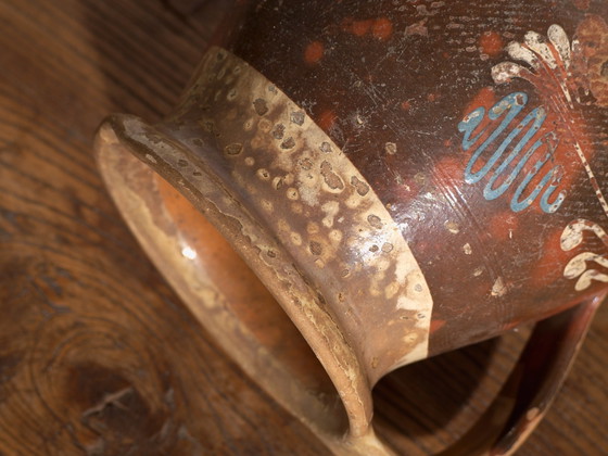 Pair of Antique Glazed Ceramic Jugs, Central Europe, circa 1920, Crockery, Blue (photo 10 of 13)