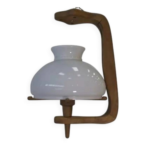 Eiken dressoir van Guillerme and Chambron en Danikowski keramiek en opaline uit de jaren 50.