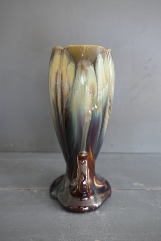 Image 1 of Art Deco vase Faiencerie de Thulin numbered 1943
