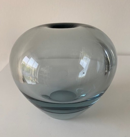 Holmegaard Denmark Per Lutken 1962 Rare Beautiful Blue Vase "Rondo" – vazen, Glass
