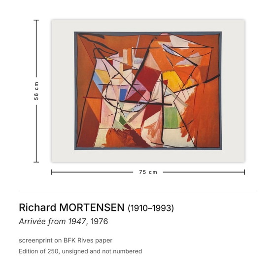 Richard Mortensen Siebdruck Arrivée von 1947 1976 – Lithographien & Drucke, Paper (photo 3 of 5)