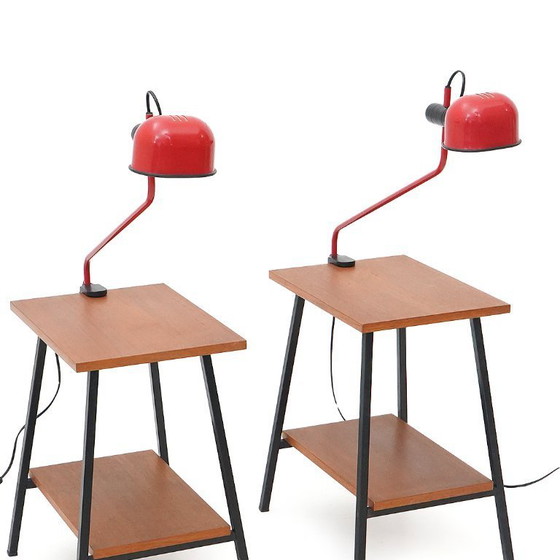 Image 1 of Lampada a morsetto in metallo rosso Fabbian, anni '80 - 2 disponibili