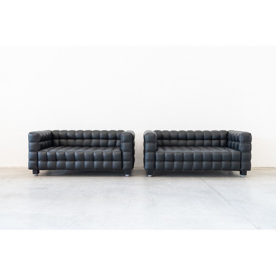 Image 1 of Set of 4 vintage Kubus sofas by Josef Hoffmann for Wittmann, Austria 1980