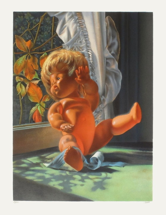 Image 1 of Pierre GILOU CADIOU, Controluce, Litografia firmata, 1985