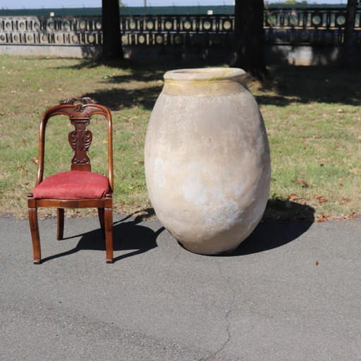 Jarra antigua de terracota, adorno de jardín, Italia, siglo XIX.