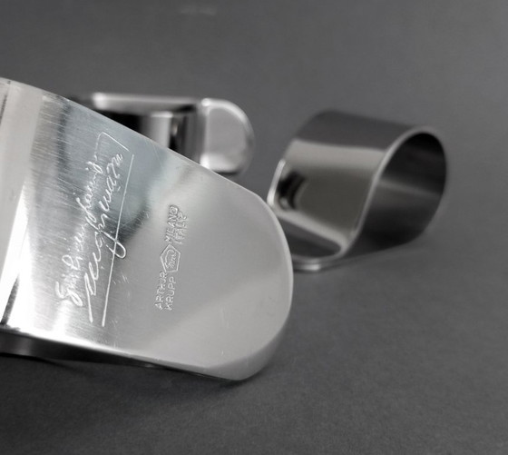 Image 1 of 3x portatovaglioli modernisti Sergio Mazza - Krupp Berndorf Milano anni '70