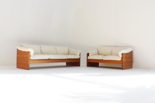 Canapé vintage danois Mid Century en teck massif par Mikael Laursen 1960s