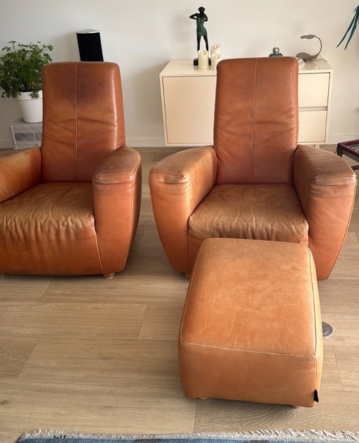2x poltrone Gerard van de Berg con pouf