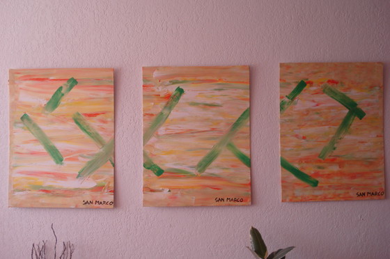 Image 1 of Artist Painting - Triptych - Enzo San Marco - Equilibrio