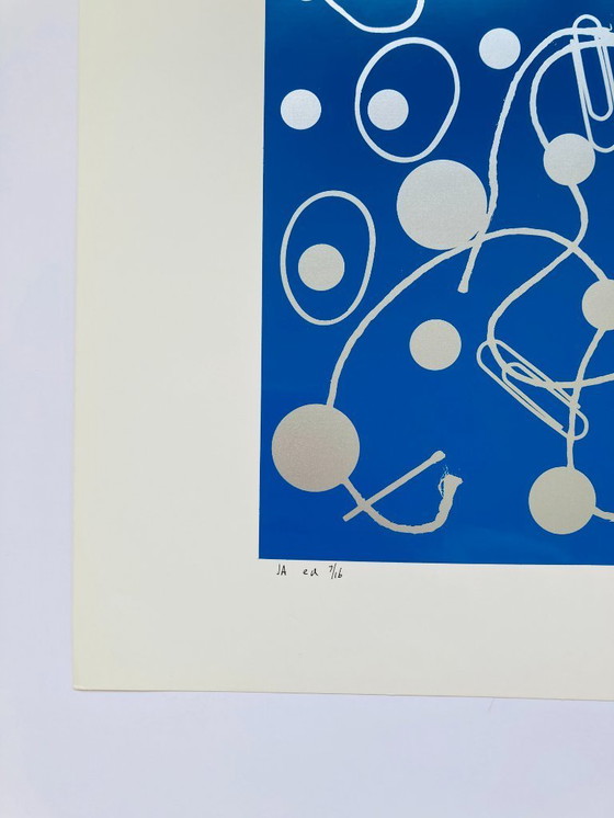 Image 1 of Gillis van Oosten - Retro stippen en paperclips - Zeefdruk