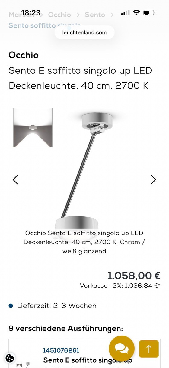 Image 1 of Occhio parete soffitto singolo 3 pieces