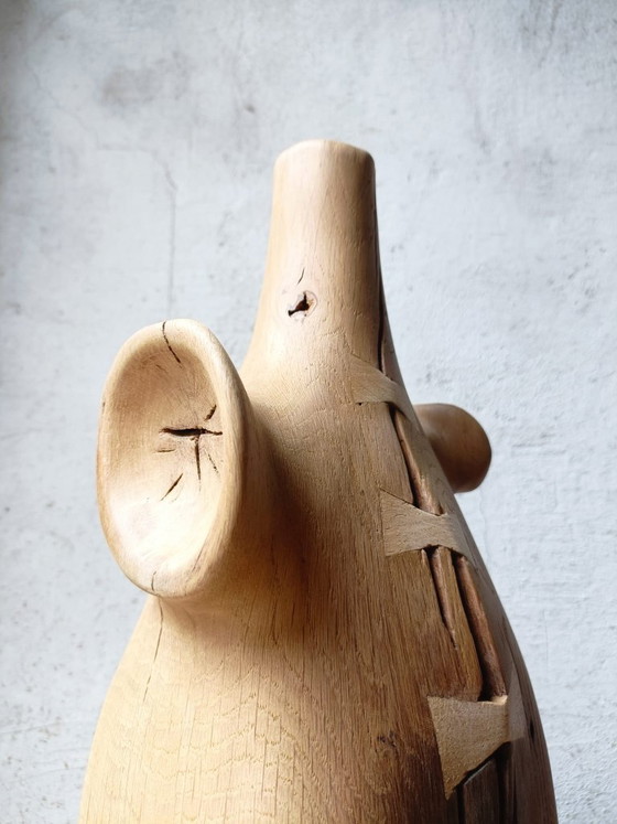 Grande Vaso / Scultura in Rovere Massiccio Intagliato – Sculture, Wood (photo 5 of 11)