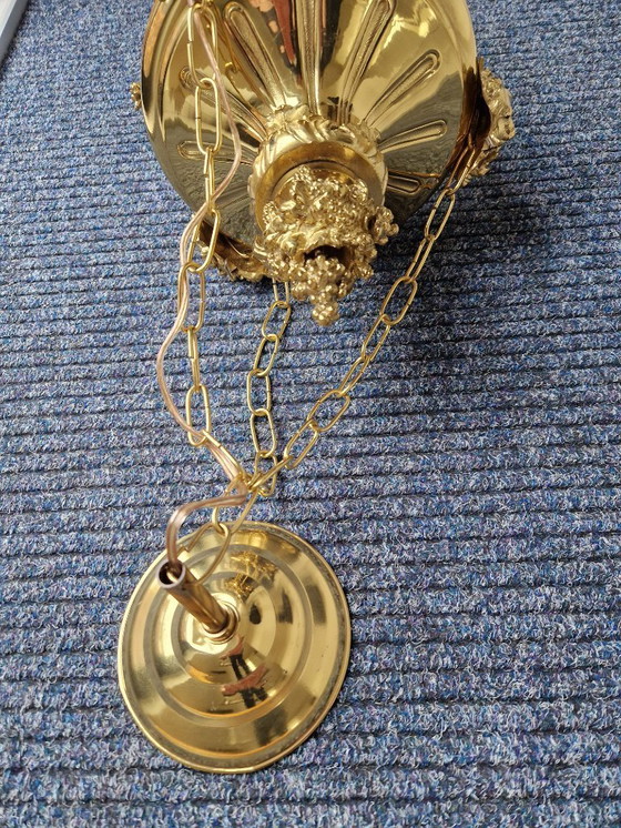 Image 1 of Ceiling lamp - Gilded bronze and glass ceiling lamp Louis XVI.