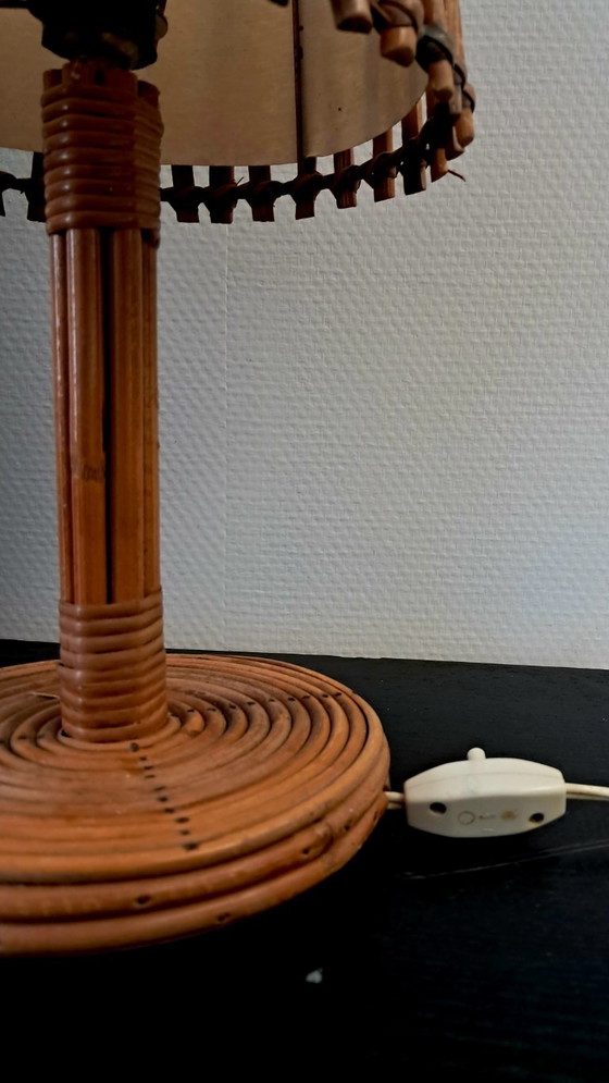 French Rattan Table Lamp. Attributed To Louis Sognot (photo 7 of 7)
