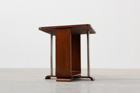 Image 1 of Tavolino quadrato Art Déco impiallacciato in rovere, Francia 1925 ca. 1925