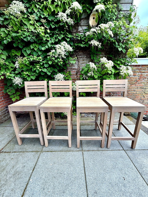 4 handmade bar stools- solid oak - 68cm