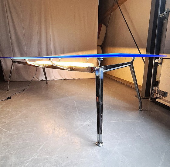 Image 1 of Ahrend 1200 Design vergadertafel - 300x120cm - Acrylaat en verlichting 2 stuks