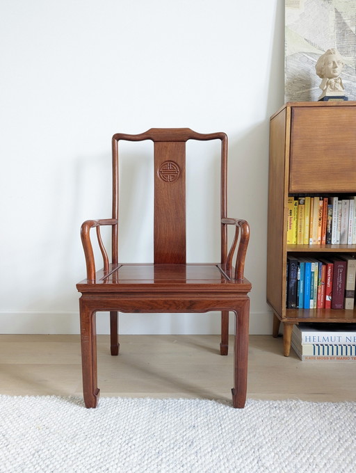 2x Sillas Ming Orientales Macizas de Palisandro Chino