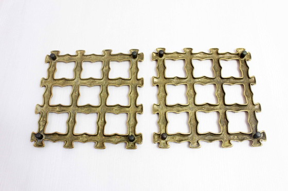 Image 1 of Onderzetter van imitatie bamboe en messing