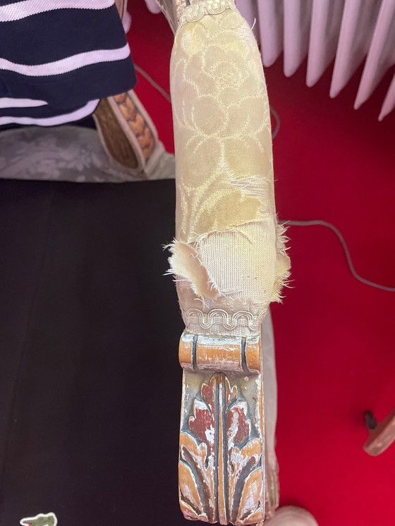 Image 1 of Louis Seize seating group: sofa, 4 chairs, table