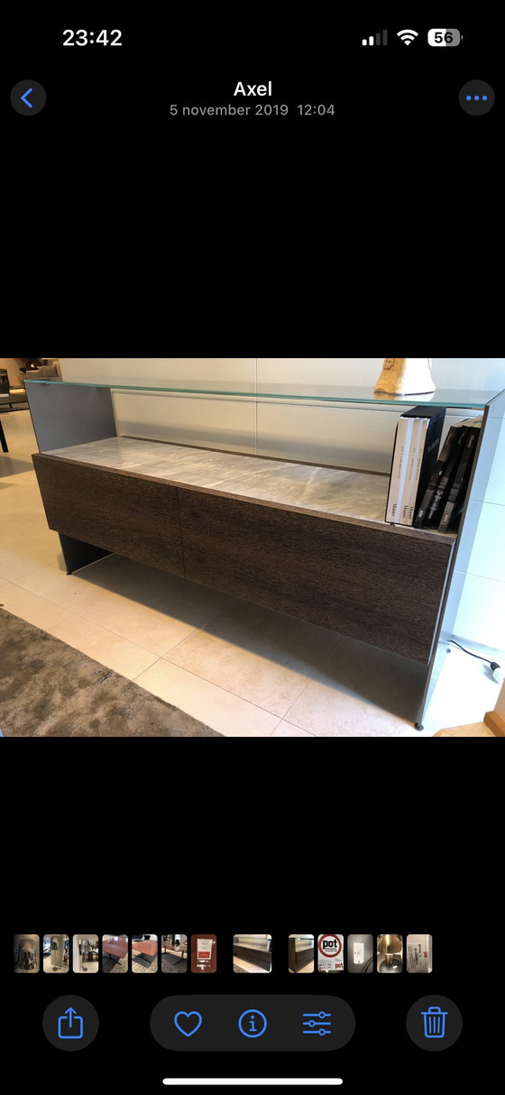 Image 1 of Minotti Carson Buffetkast sucupira hout , Brons, Marmer Glas showmodel